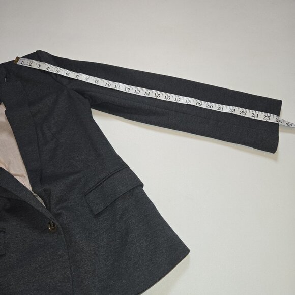 Cartonnier Anthropologie Gray One Button Blazer Jacket Womens Medium Patches Sui - Picture 8 of 11
